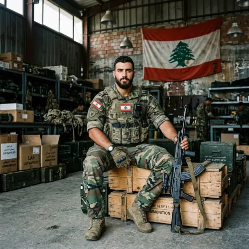 Handsome Lebanese Special Forces Soldier in Warehouse | AK-47