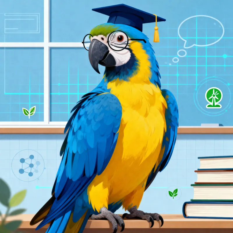 Elegant Blue Macaw: Symbol of Sustainability and Wisdom Elegant Blue Macaw: Symbol of Sustainability and Wisdom