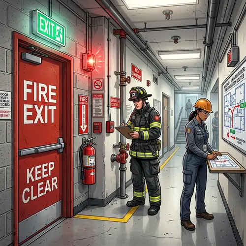 Robust Fire Safety Measures: Secure Environment Illustration