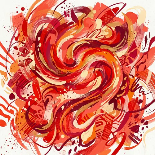 Vibrant Red-Toned Abstract Illustration