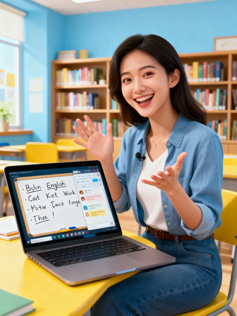Engaging Online English Lessons with Fun Interaction