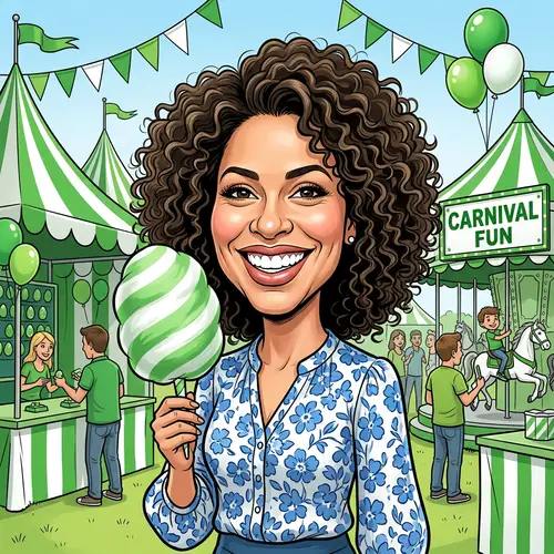Carnival Character Art: Green & White Theme