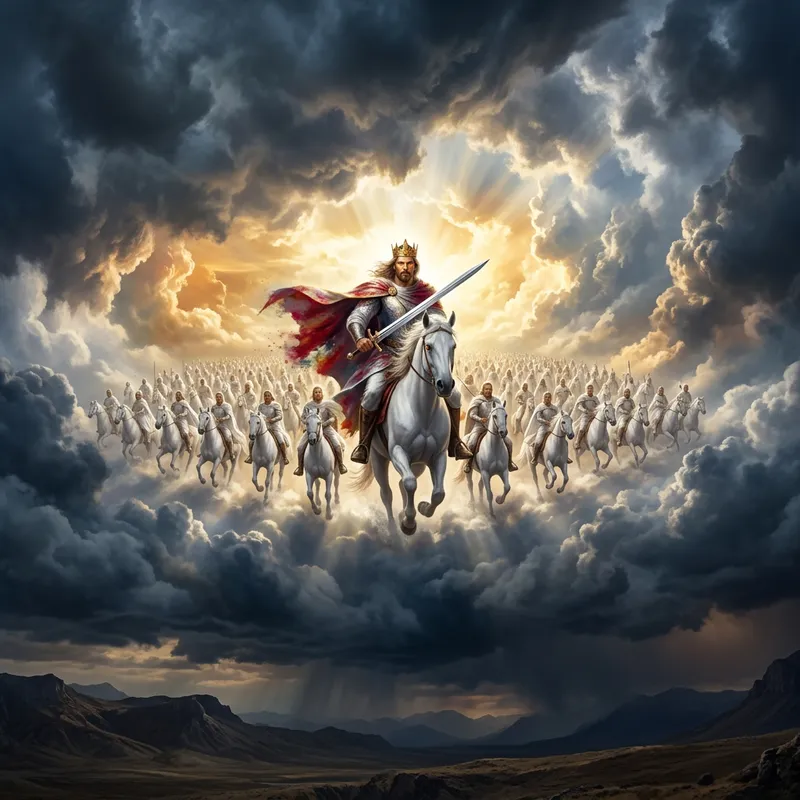 Epic Apocalyptic Rider on White Horse | Divine Vision In the Sky