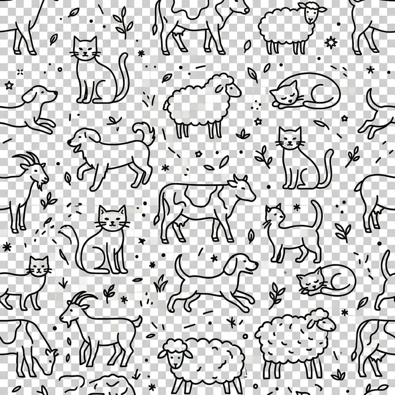 Scandinavian Minimalist Animal Tile Patterns