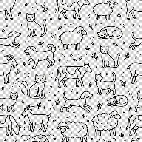 Scandinavian Minimalist Animal Tile Patterns