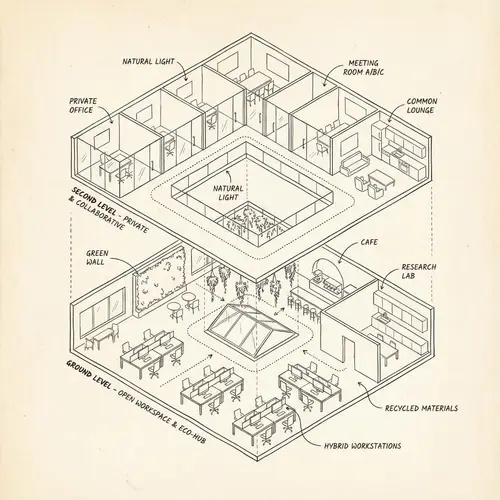 Modern 2-Floor Tech Office Design Floorplan