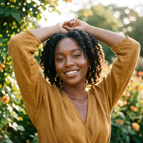 Brown-Skinned Girl Enhances Natural Beauty | Radiant Glow
