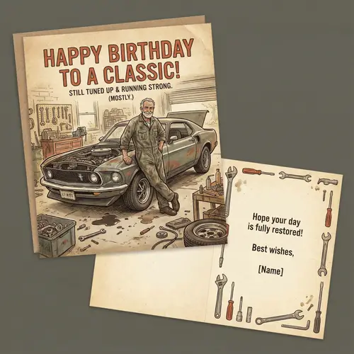 Birthday Card for Car-Loving Seniors