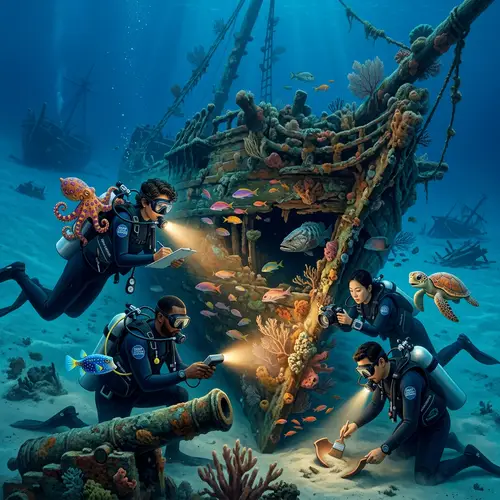 Marine Biologists' Adventures: Uncover Shipwrecks & Treasures