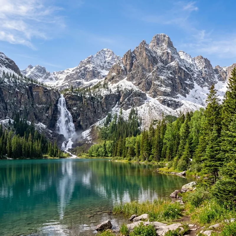 Stunning Mountain Pictures with Waterfalls