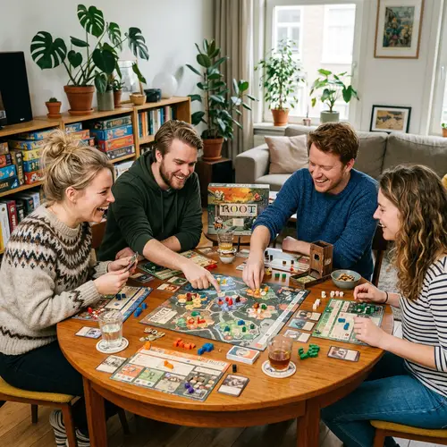 Dutch People Engaged in Fun Board Game Session