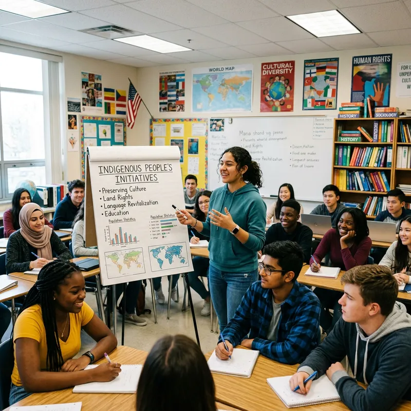 Diverse Classroom Presentation on Indigenous People Support