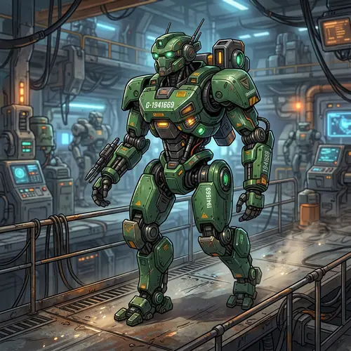 Green Animated Tech Robot