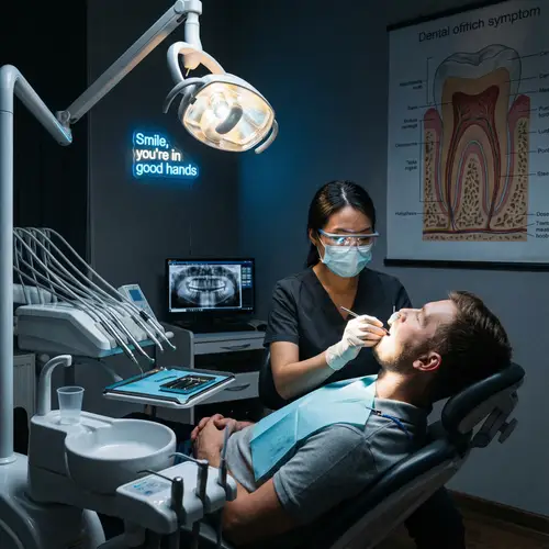 Dark Dental Office Wallpaper | Professional Dentist Scene