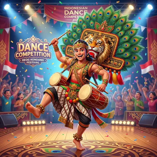 Reog Kendang Dance Mascot Animation for Competitions