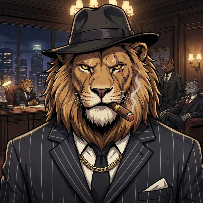 Gangster Lion Anime Profile Pic for Grand Mafia