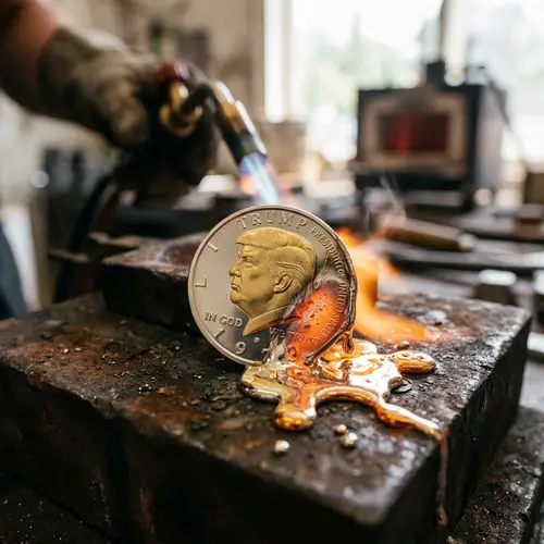 Melting Trump Coin Artwork