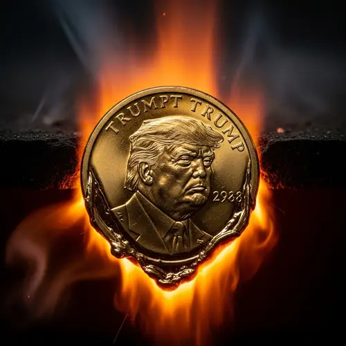 Melting Trump Coin Artwork