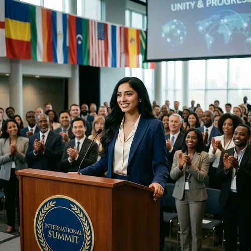 Young Woman at UN Summit Receives Admiration