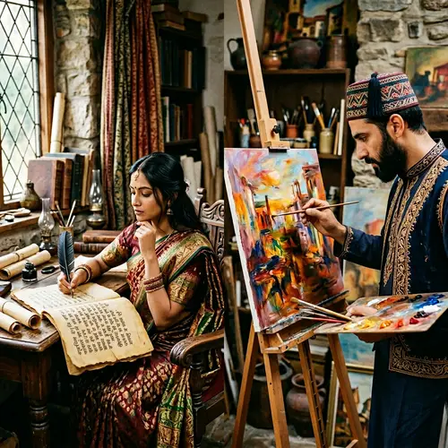 South Asian Female Poet and Middle-Eastern Male Artist