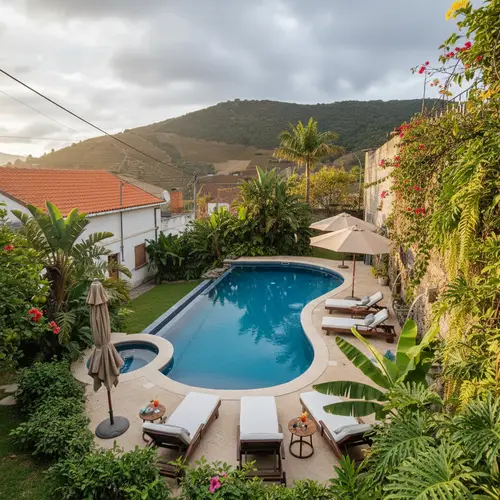 Tropical Style Outdoor Pool Area Transformation