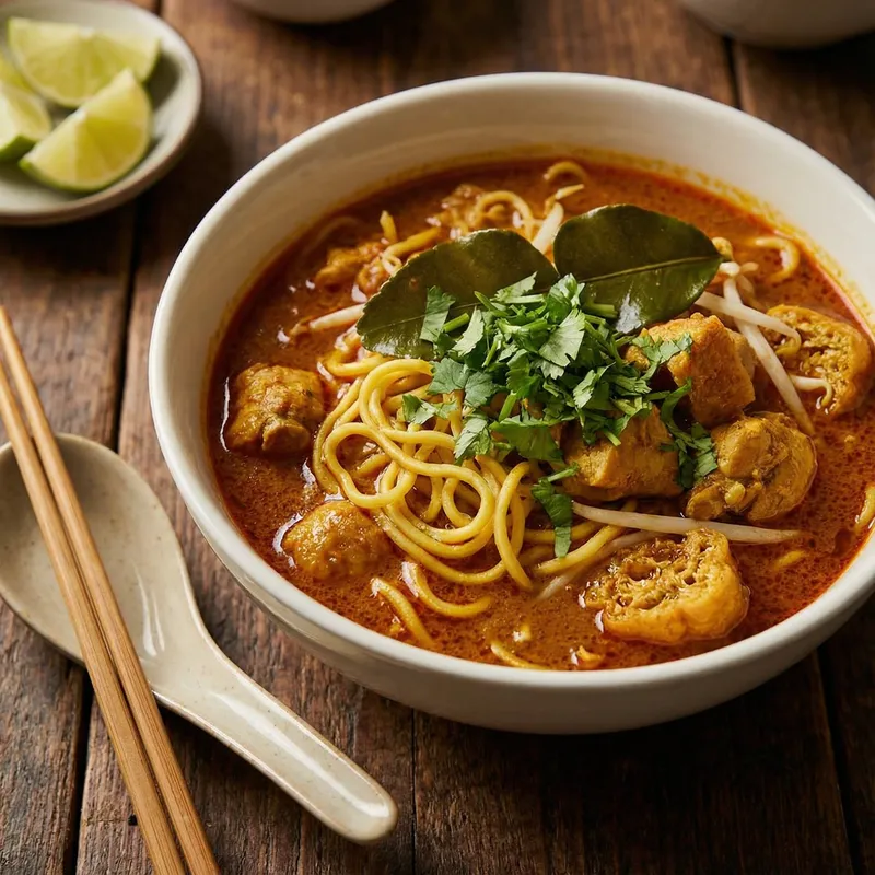 Steaming Mee Curry Bowl: Southeast Asian Delight Steaming Mee Curry Bowl: Southeast Asian Delight