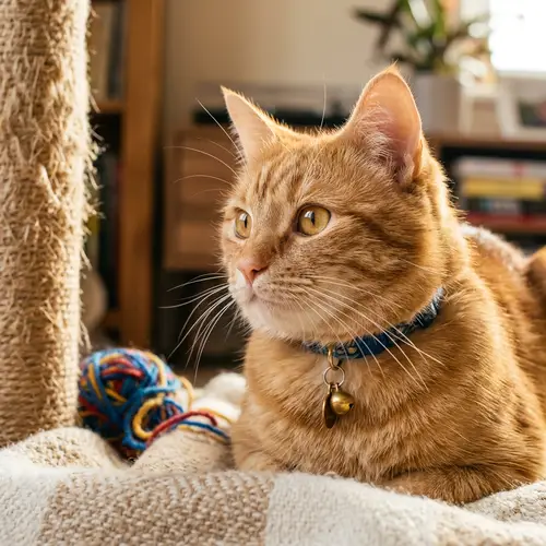 Fluffy Domestic Cat - Warmth and Tranquility Captured