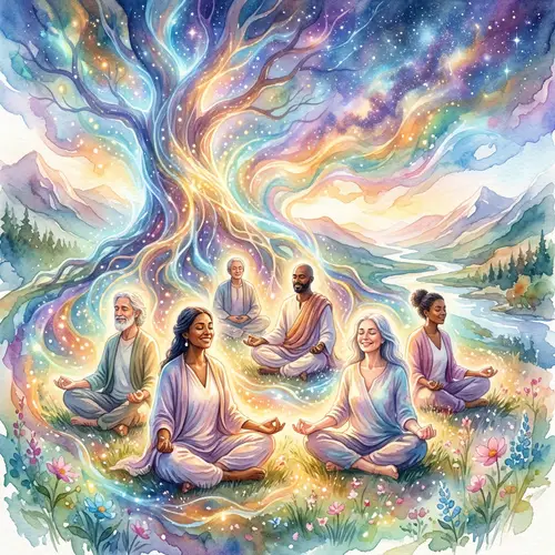 Essence of Spirituality in Vibrant Watercolor Art