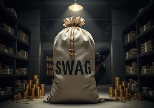 Giant Money Bag & Bandit: A Unique Visual