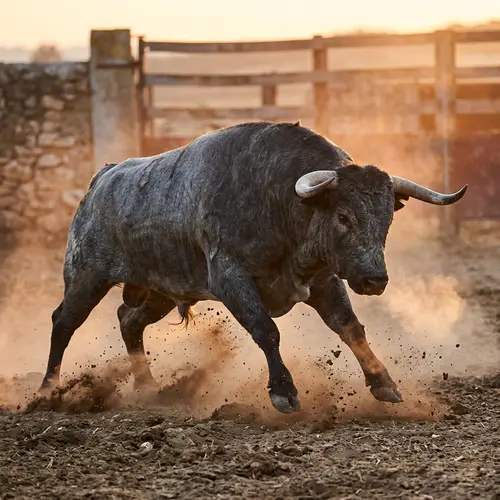 Powerful Bull - Dynamic and Aggressive Image