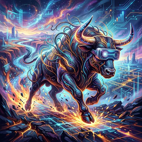 Virtual Reality Bull Digital Painting for Innovative Entrepreneurs