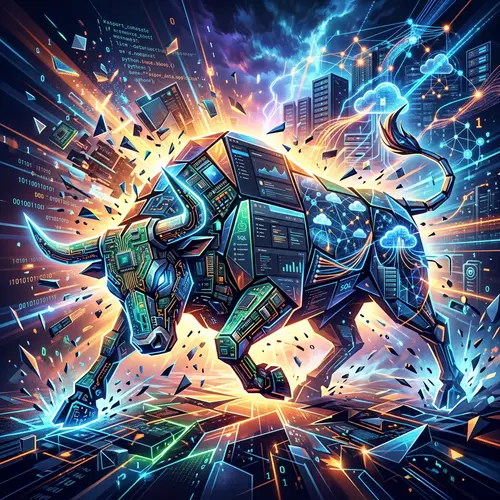 Geometric Bull Symbolizing IT Industry | Data Explosion
