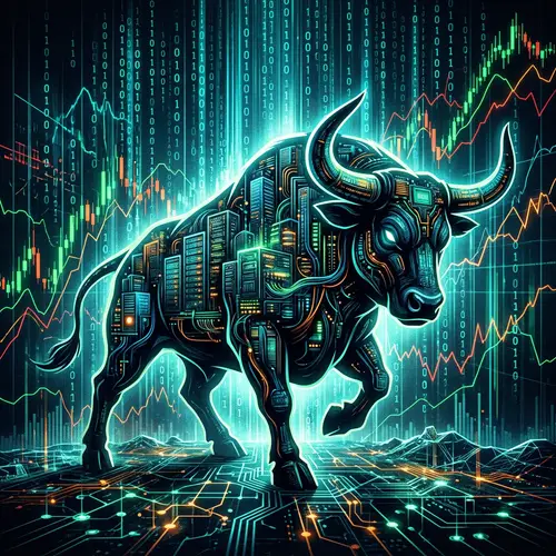 Bull Symbol of Strength in Digital Economy | Futuristic Data Centers