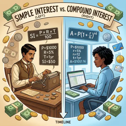 Simple vs Compound Interest: Illustrative Comparison with Diverse Characters