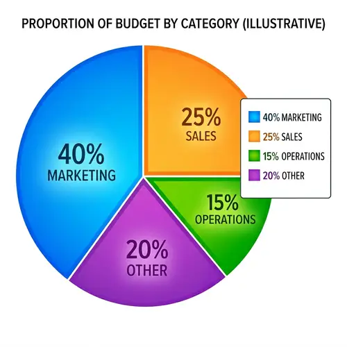 Radiant Blue Pie Chart with Harmoniously Colored Slices
