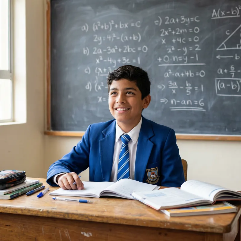 Enthusiastic Hispanic Boy Student in Class Enthusiastic Hispanic Boy Student in Class