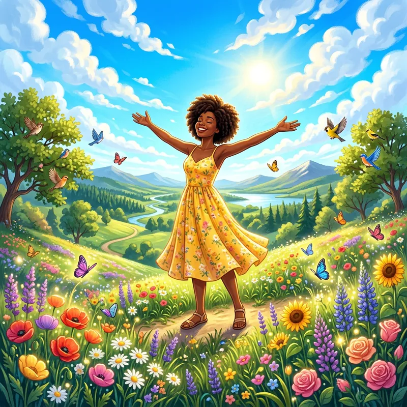 Sanctuary of Peace: Black Woman Embracing Nature