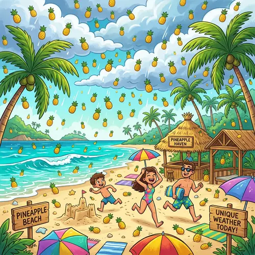 Pineapple Hailstones: Unique Weather Phenomenon on Beach