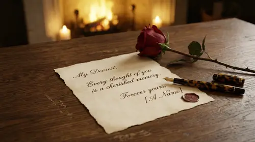 Elegant Handwritten Love Letter in Romantic Setting