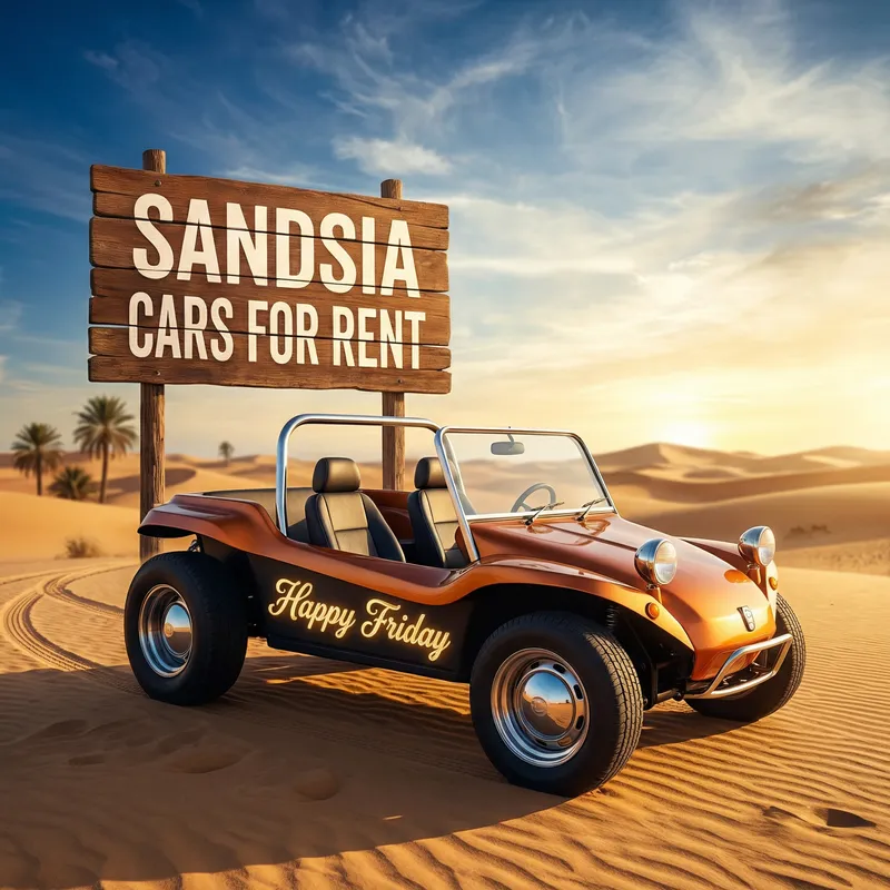 Stylish Car Rental in Stunning Desert Landscape Stylish Car Rental in Stunning Desert Landscape