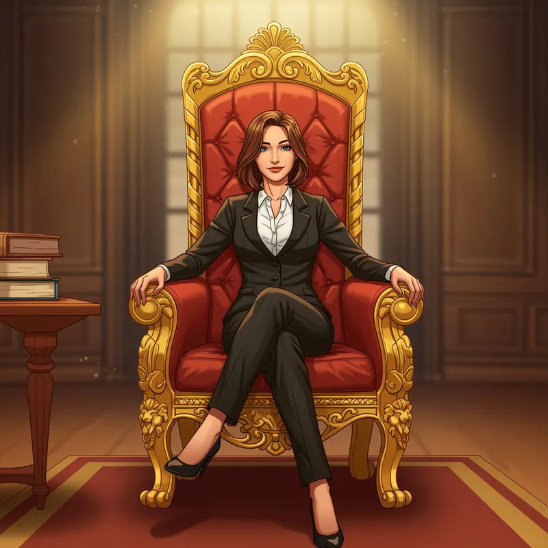 Achievement Success: Woman in King's Chair