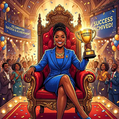 Achievement Success: Woman in King's Chair