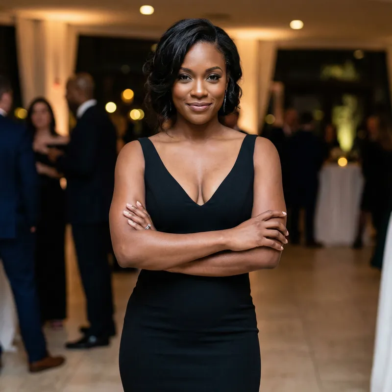 Seductive Black Beauty in Stylish Dress