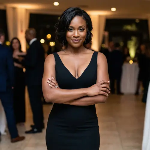 Seductive Black Beauty in Stylish Dress