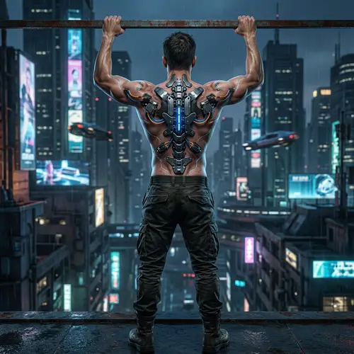 Futuristic Cyberpunk-Style Body Enhancements | Advanced Technology and Human Form