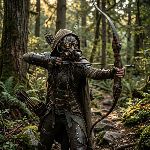 Archer in Mechanical Mask: A Futuristic Fantasy