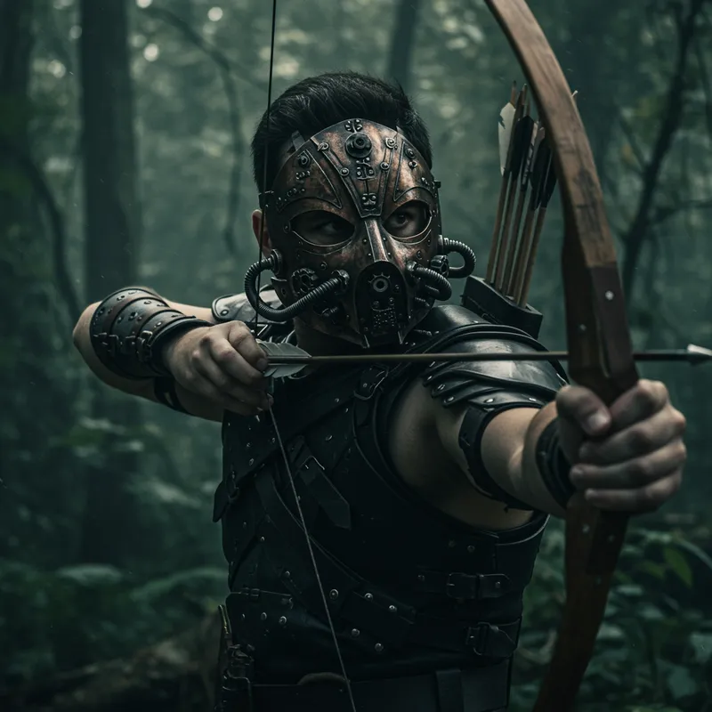Archer in Mechanical Mask: A Futuristic Fantasy Archer in Mechanical Mask: A Futuristic Fantasy