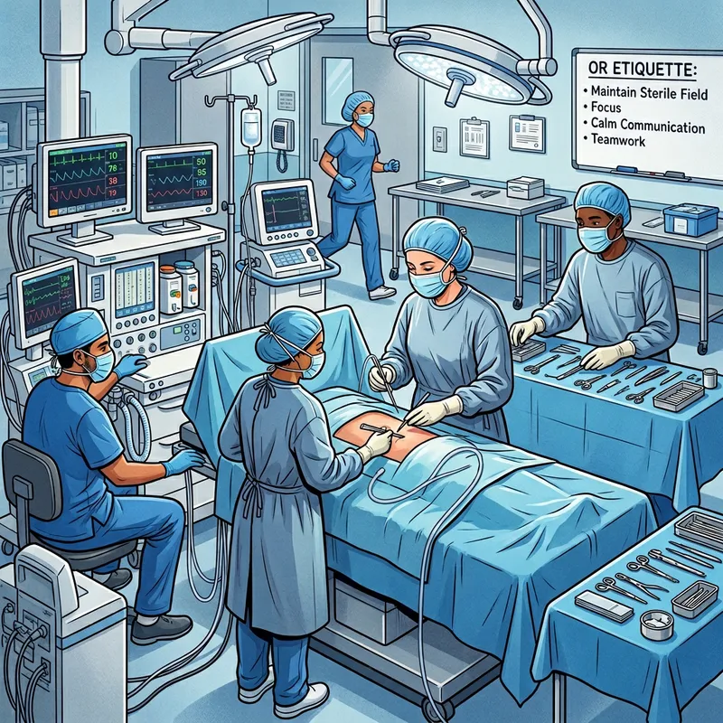High Quality Illustration: Operating Room Etiquette Guide
