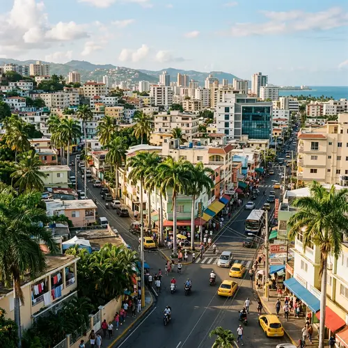 Urban Cityscape with Palm Trees | Charming Skyline View