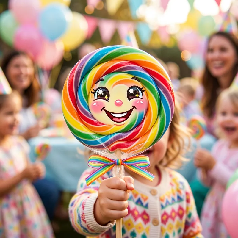 Happy Lollipop - Sparkling Swirl Candy Imagery